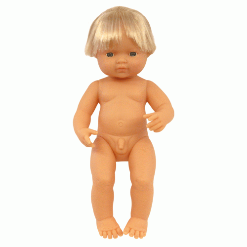 38cm Miniland doll- Caucasian Boy, Blonde