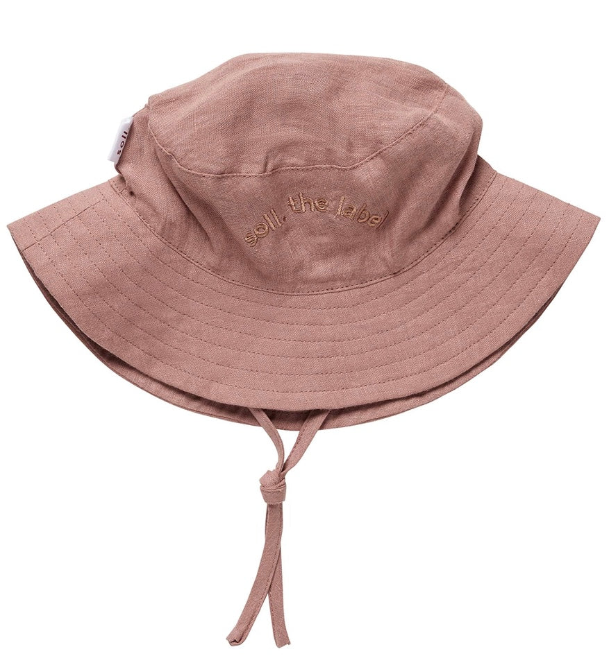 SOLL the label linen bucket hat- Blush