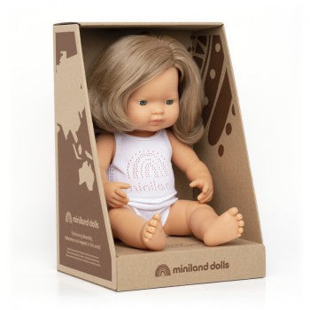 38cm Miniland doll | Caucasian Girl, Dark Blonde