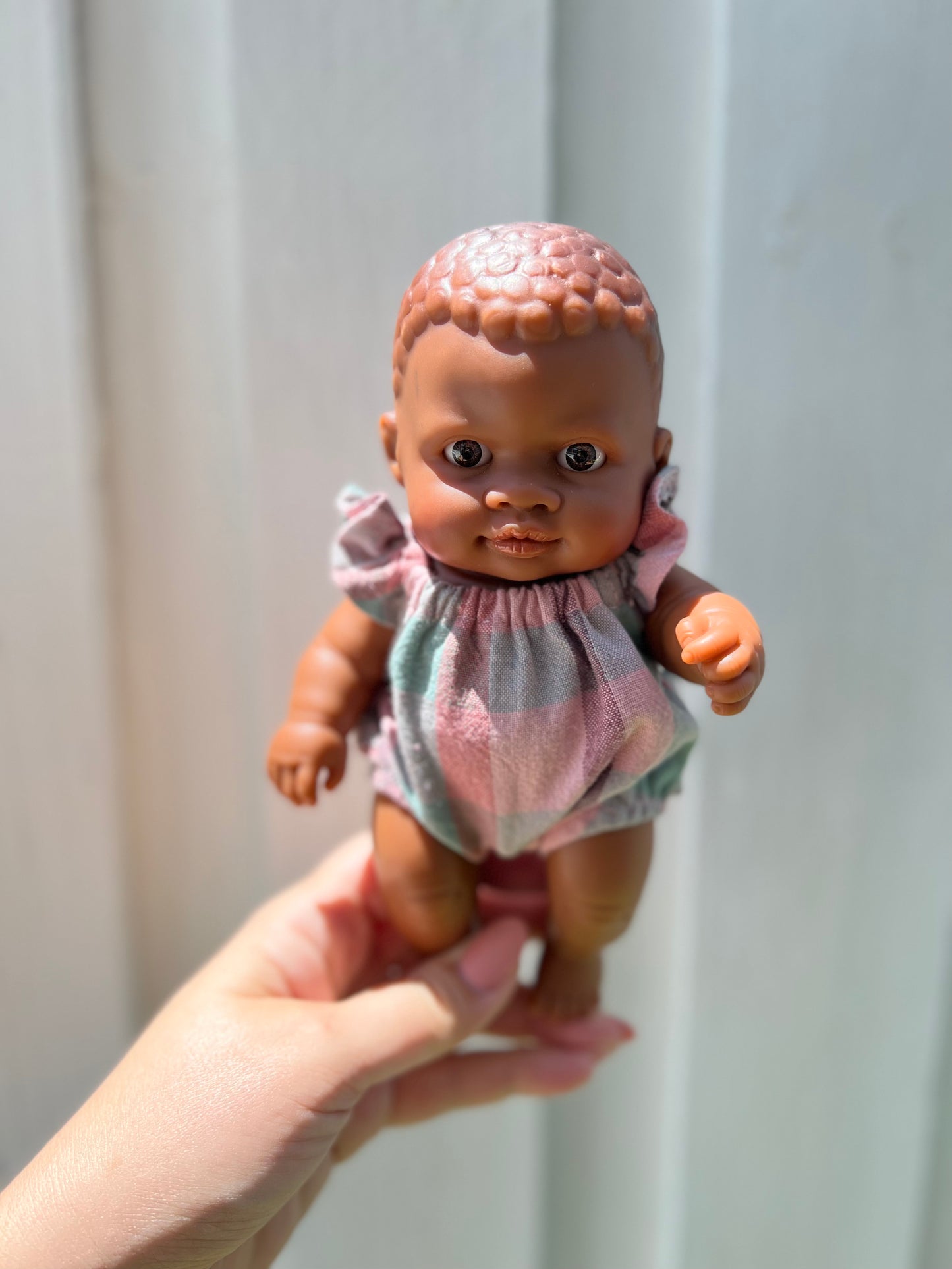 21cm Dolls | Ruffle Bum Romper- Pink tartan